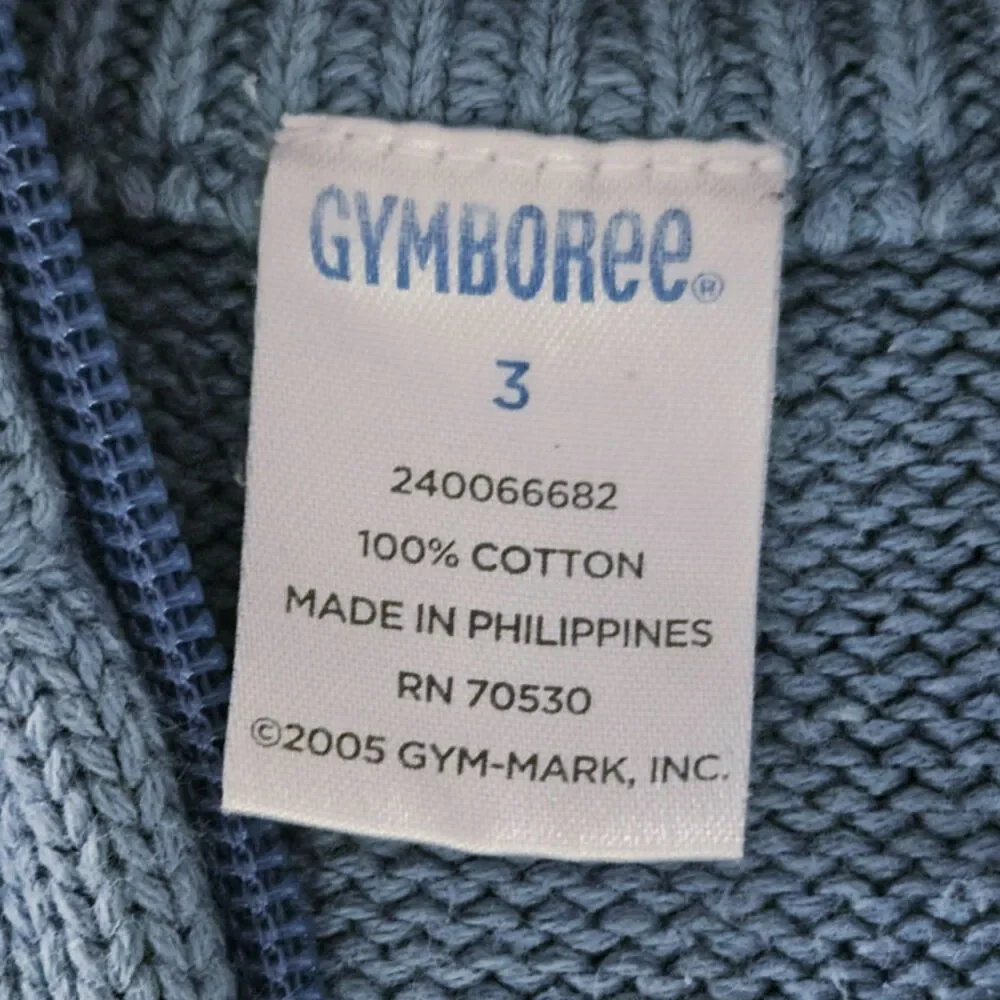 Vintage Gymboree Toddler Quarter Zip Sweater | Boys 3 | Blue Striped 100% Cotton